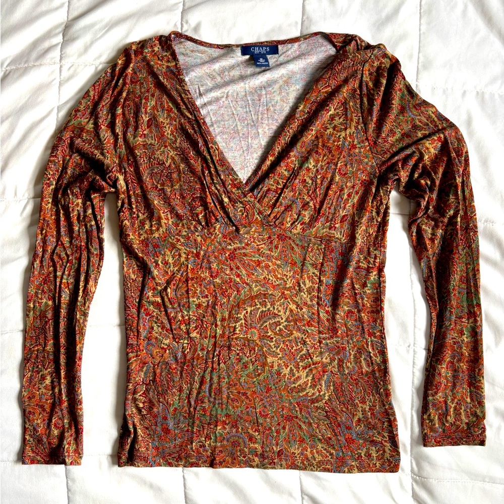 Chaps Autumn Tones Long Sleeve Top